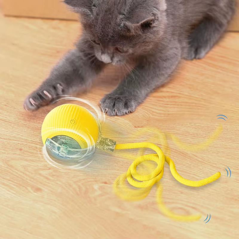 Interactive Agile Cat Ball: The Ultimate Motion-Activated Toy for Indoor Cats with Elastic Mesh Tail
