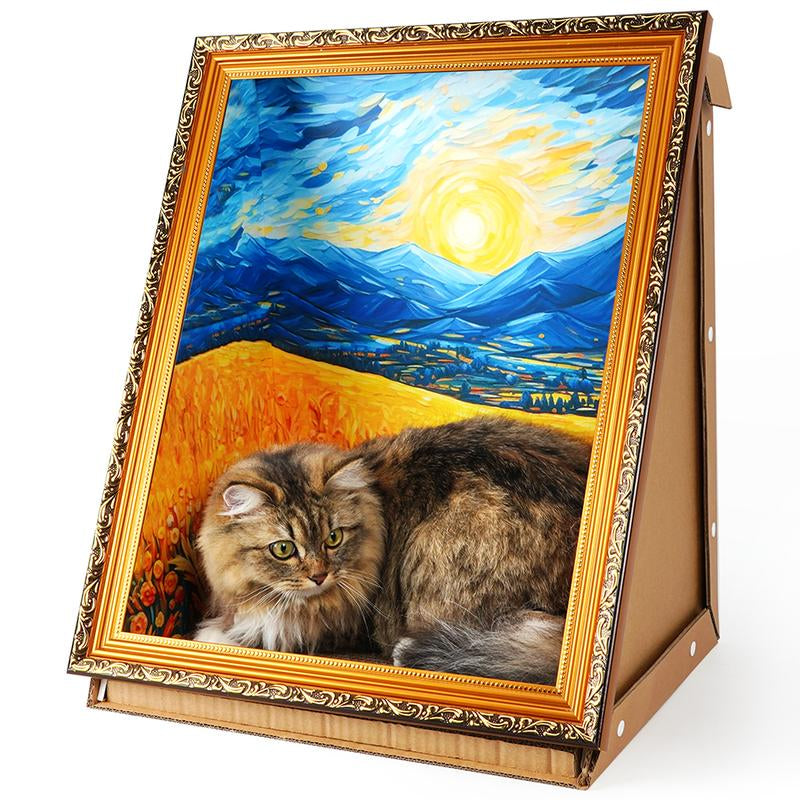 Elevate Your Cat's Comfort with Our 3D Art-Inspired Scratching Board & Nest – A Stylish Retreat for Your Feline Friend!