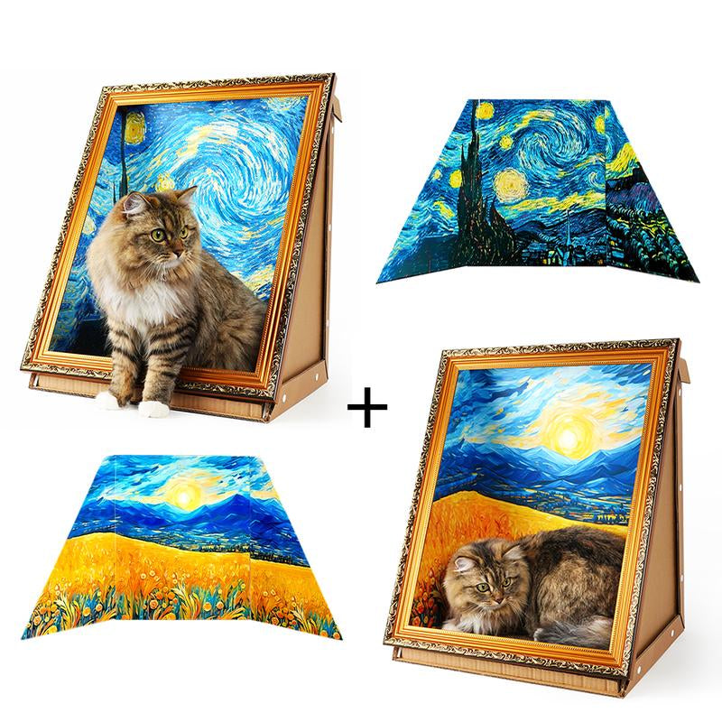 Elevate Your Cat's Comfort with Our 3D Art-Inspired Scratching Board & Nest – A Stylish Retreat for Your Feline Friend!